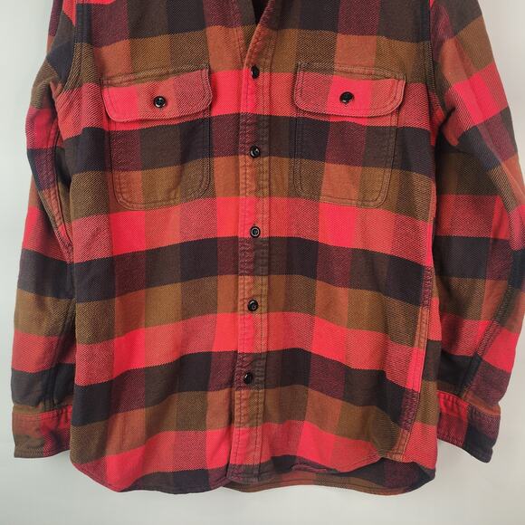 Filson Vintage Flannel Work Shirt Men's Small Red Plaid Cotton Button Down - Picture 3 of 7